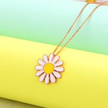 Barış Takı 925 Ayar Gümüş Rose Papatya Kolye