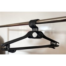 Olgun Home Elbise Askısı 24 Adet Siyah Çentikli Kırılmaz Geniş Askı 38CM Tırtıklı