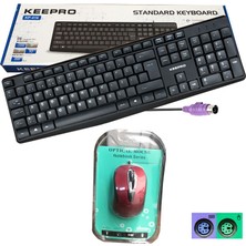 Keepro KP-1461  Standart PS-2 Kablolu Klavye +PS/2 Mouse Kırmızı