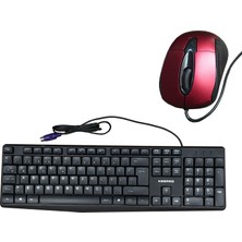 Keepro KP-1461  Standart PS-2 Kablolu Klavye +PS/2 Mouse Kırmızı