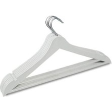 Olgun Home Ahşap Görünümlü Elbise Askısı Beyaz Askı Döner Başlıklı 12 Adet