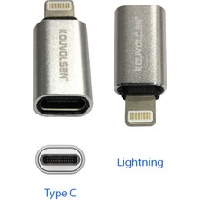 8 pin Lightning erkek to type c dişi çevirici şarj adaptörü