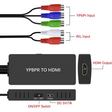 YPBPR to HDMI çevirici converter 5RCA/RGB'den HDMI'ya Dönüştürücü