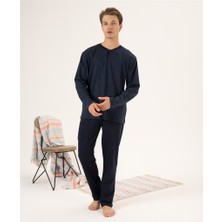 Estiva %100 Pamuk Interlok Uzun Kol Erkek Pijama Takım