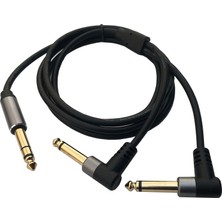 6.3mm stereo erkek  to 2 6.3mm mono 90 derece kablo 1,5m