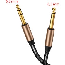 6.3mm stereo enstrüman kablosu gitar kablosu stüdyo monitör için 3m