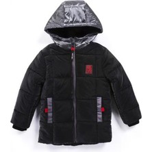 Miniğimin Cicileri (6-9 Yaş) Parlak Materyal Kapitone Içi Welsoft Kaban erkek çocuk - Siyah