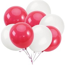 Balon Diyarı Kırmızı Beyaz 25 Adet Türkiye Yüksek Kalite Balon Seti