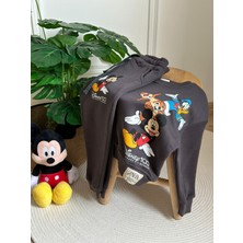 Eflin Butik Donald Duck Kareli Sırt Baskılı Eşofman Takımı