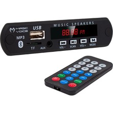 Magıcvoıce M515 Oto Teyp Usb/Sd/Mıc/Bluetooth Kumandalı Mikrofonlu Oto Teyp Çevirici Dijital Player Board (12V-500Ma)