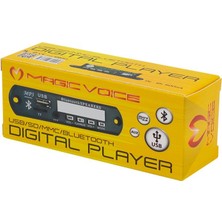 Magıcvoıce M515 Oto Teyp Usb/Sd/Mıc/Bluetooth Kumandalı Mikrofonlu Oto Teyp Çevirici Dijital Player Board (12V-500Ma)