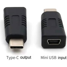 Mini usb 5 pin (in) to type c (out) çevirici dönüştürücü aparat