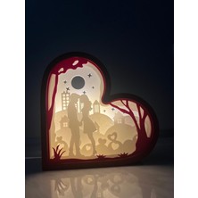 Papusita Kalp Aşk Gece Lambası Love Night Light Box 22 x 22 x 8 cm