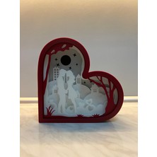 Papusita Kalp Aşk Gece Lambası Love Night Light Box 22 x 22 x 8 cm