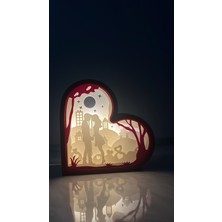 Papusita Kalp Aşk Gece Lambası Love Night Light Box 22 x 22 x 8 cm