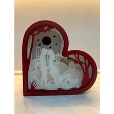 Papusita Kalp Aşk Gece Lambası Love Night Light Box 22 x 22 x 8 cm