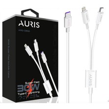 Auris 30W USB Lighting - Type-C 2 In 1 Süper Hızlı Şarj ve Data Kablosu