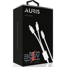 Auris 30W USB Lighting - Type-C 2 In 1 Süper Hızlı Şarj ve Data Kablosu