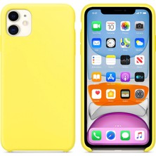 Apple iPhone 11 Altı Açık Liquit Lansman Silikon Limon Sarısı