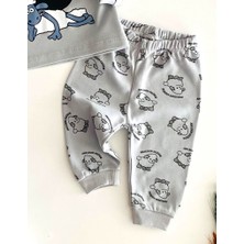 Derin Bebe Neşeli Bebekler Baby Koyun Shaun Annesinin Kuzusu Baskılı Pijama Takım Gri