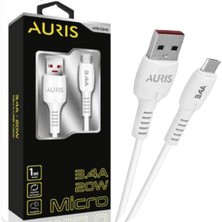 Auris 3.4A 20W USB Micro Şarj ve Data Kablosu