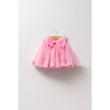 Magu Kız Çocuk Kırmızı Astarlı Ponponlu Tütü Etek