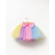 Magu Kız Çocuk Renkli Astarlı Ponponlu Tütü Etek