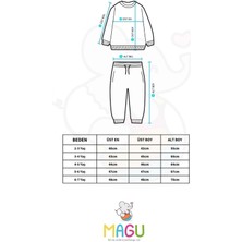 Magu Erkek Çocuk Siyah Sloganlı Pamuklu Sweatshirt Jogger Eşofman Alt-Üst Takım