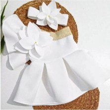 Magu Kız Çocuk Dalgıç Kumaş Pembe Çiçekli Bandalı Tek Omuz Elbise