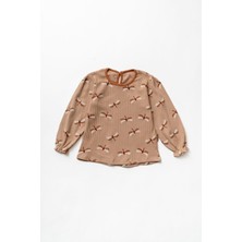 Magu Kız Çocuk Pamuklu Yusufçuk Desenli Body Sweatshirt