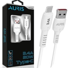 Auris 3.4A 20W - USB Type-C Şarj ve Data Kablosu