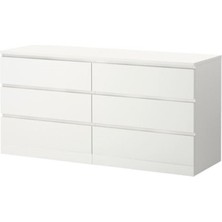 IKEA Malm Beyaz 6 Çekmeceli Şifonyer 160X78
