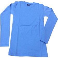 Salar Ticaret Çocuk Mavi Uzunkol Body Pamuklu Mavi Badi Unisex  5-6 Yaş