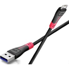 Auris 6.0A USB Mikro Yüksek Hızlı LED Işıklı Şarj ve Data Kablosu