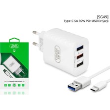 Subzero TT_SZB-SG49 Ev Tipi  Telefon Şarj Aleti 3 USB Portlu 30W