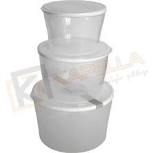 Tuffex Large 3lü Set Polo Tapper Yuvarlak Saklama Kabı