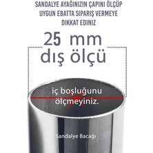 Kacar Home 24 Adet Sessiz Tip Sandalye Pabucu Masa Sandalye Zemin Koruyucu 2,5 cm Siyah