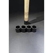 Kacar Home 24 Adet Sessiz Tip Sandalye Pabucu Masa Sandalye Zemin Koruyucu 2,5 cm Siyah