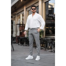 Slimfit Jogger Mevsimlik Gri Likralı Rahat Pantolon