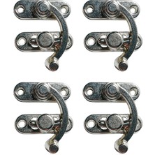Orta Boy Yay Gözü Kancalı Kilit Nikel 4 Adet 28x33 mm