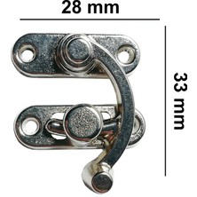 Orta Boy Yay Gözü Kancalı Kilit Nikel 4 Adet 28x33 mm