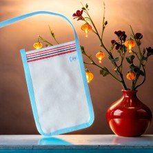 Eker Mavi Biyeli Kese Seti-5 Adet-Banyo Ve Duş Kesesi