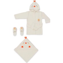 30038 Civciv Desenli Bebek Bornoz Seti