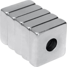 Motorobit 15X15X5-4MM Havşa Delikli Neodyum Güçlü Mıknatıs - Neodim Magnet