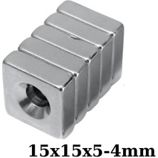 Motorobit 15X15X5-4MM Havşa Delikli Neodyum Güçlü Mıknatıs - Neodim Magnet