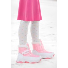 Kiko Kids Magic Cırtlı Kız Çocuk Kar Botu Pembe - Beyaz