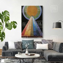 SML Tablo Hilma Af Klint Altarpiece Güneşe Giden Üçgen Merdivenler Modern Dikey Kanvas Tablo