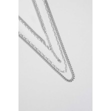 So CHIC Luna 18 Ayar Beyaz Altın Kaplama 45 cm  Gümüş Zincir Kolye