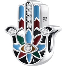 Koruma Enerjisi Koruyucu El ve Göz Charm | 925 Ayar Gümüş