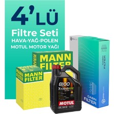 Mann Filter BMW 3.20 Benzinli Filtre Bakım Seti Motul Motor Yağlı (2012-2016) 4 Lü